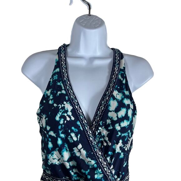Jantzen Bleach Tie Dye Print Racerback Bathing Suit with Liw Back - Picture 5 of 11